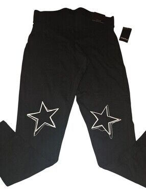 Torrid Black Leggings with White Star Embellished Knees